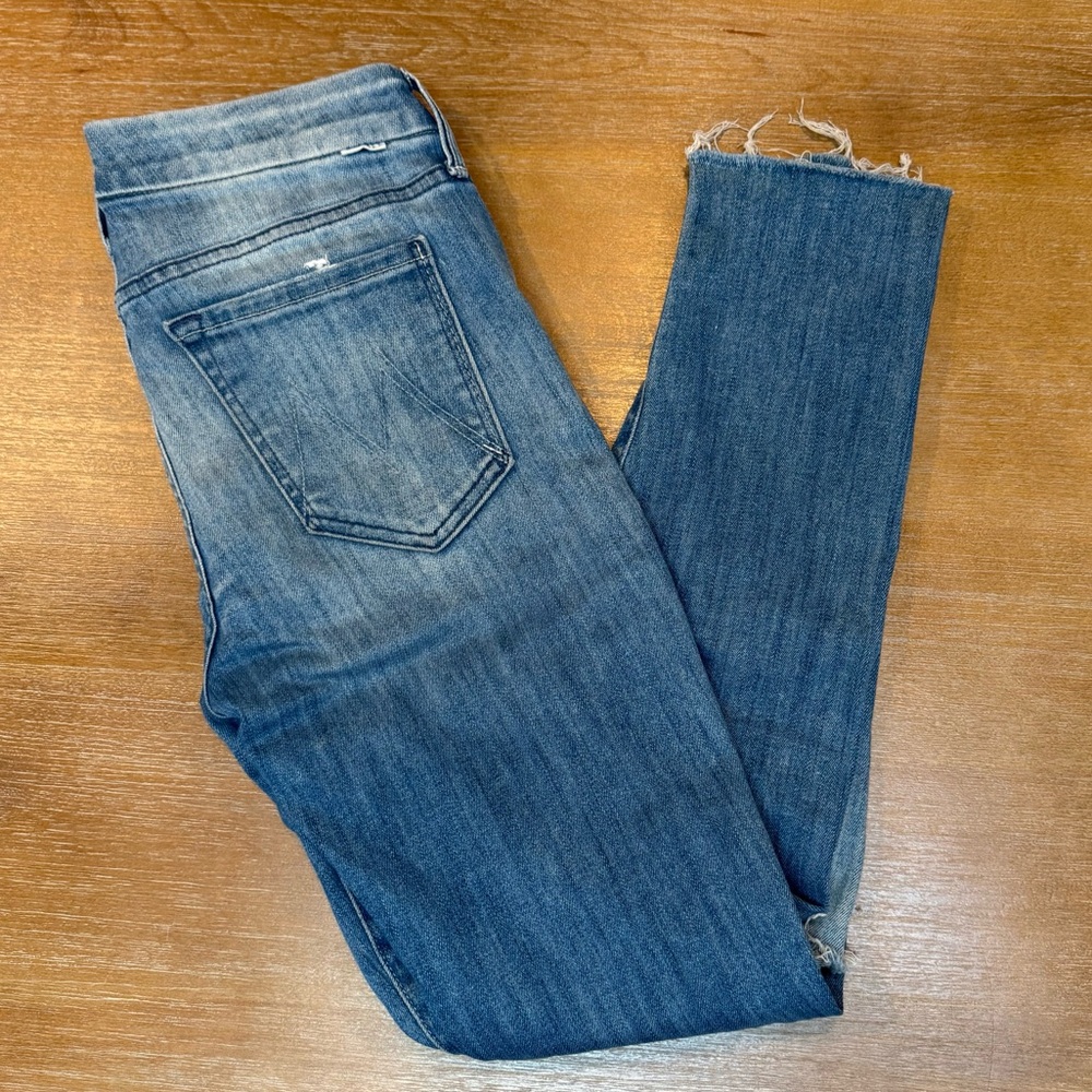 Mother Looker Ankle Fray After All These Years Mid Rise Skinny Jeans Size 26